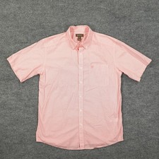 Ariat Shirt Mens Large Orange Geometric Short Sleeve Button Down Cotton Casual