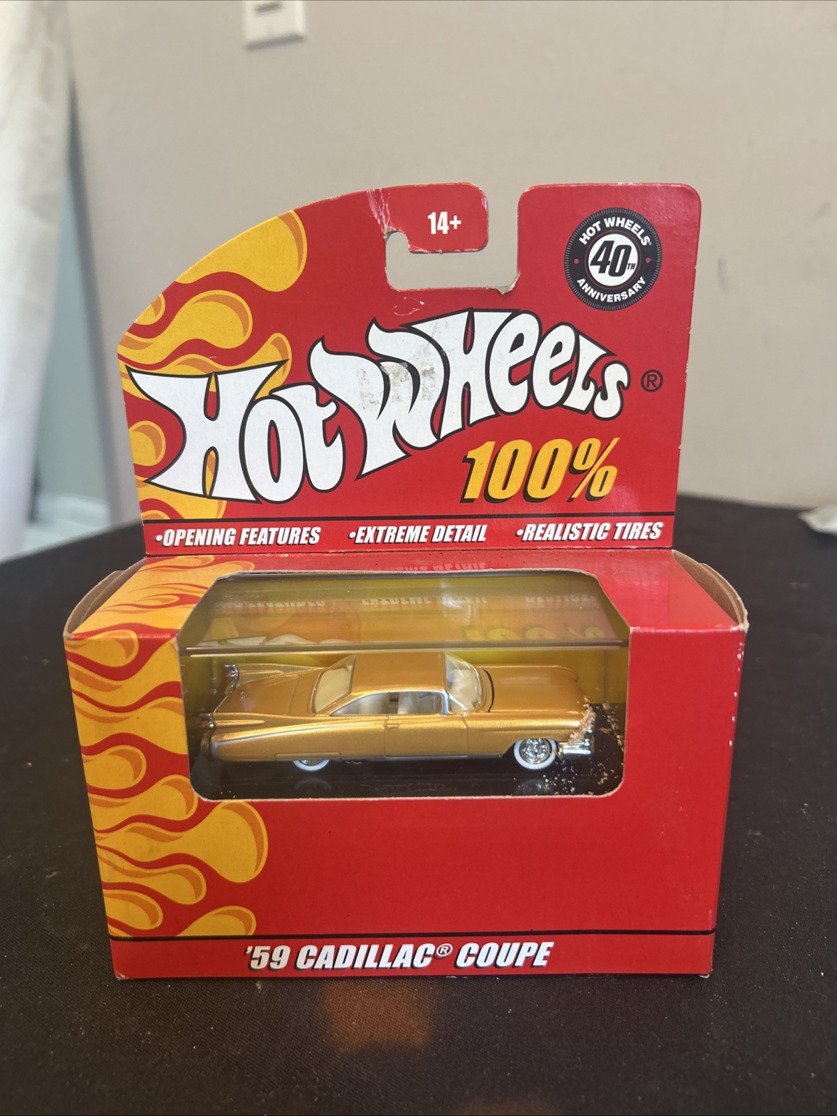 100% Hot Wheels • 40th Anniversary • ‘59 Cadillac Coupe • Gold • Rare • VHTF #4