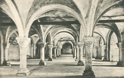 Canterbury Vintage Postkarte um 1900 Kathedrale Gruft England Valentinstag Serie