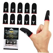 10 PCS Mobile Phone Gaming Finger Sleeves,  Finger Sleeves Red Edge(10 PCS )