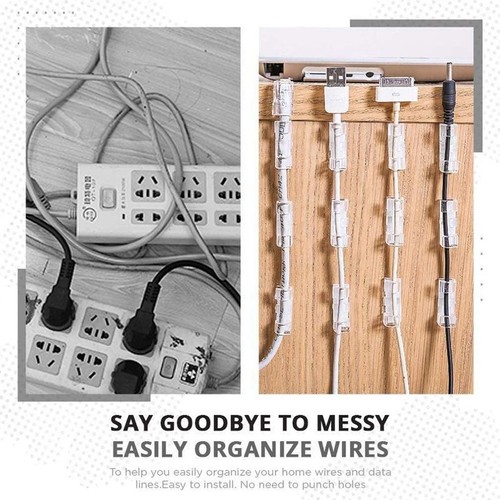 40Pcs Finisher Wire Clamps Self Adhesive Cable Organizer Cord Holder Wire GDB - Afbeelding 7 van 12