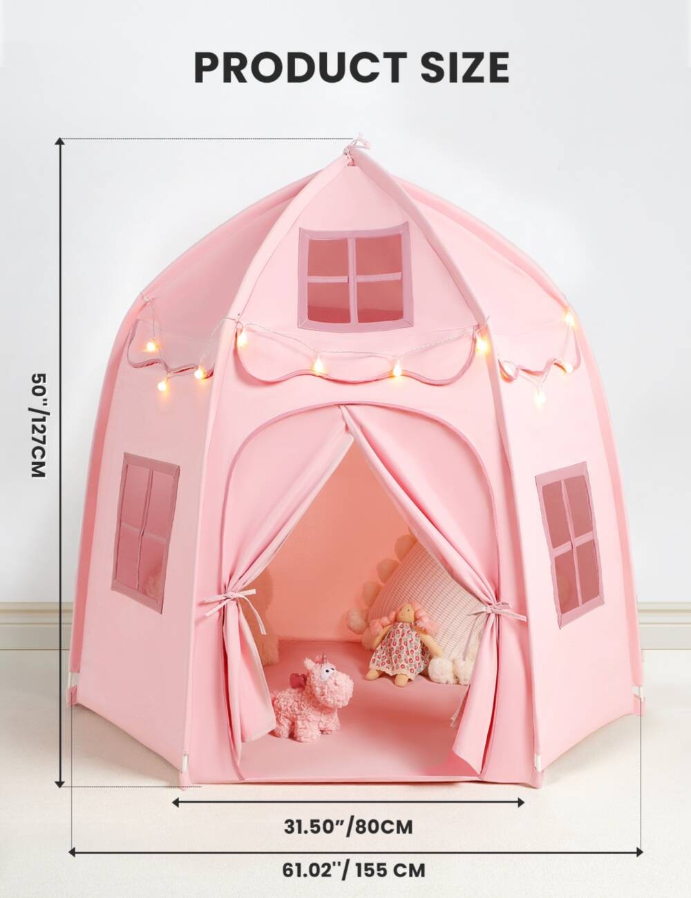 Besrey Toddler Playhouse Tent with indoor,Kids Play Tent for Boys/Girls,Pink