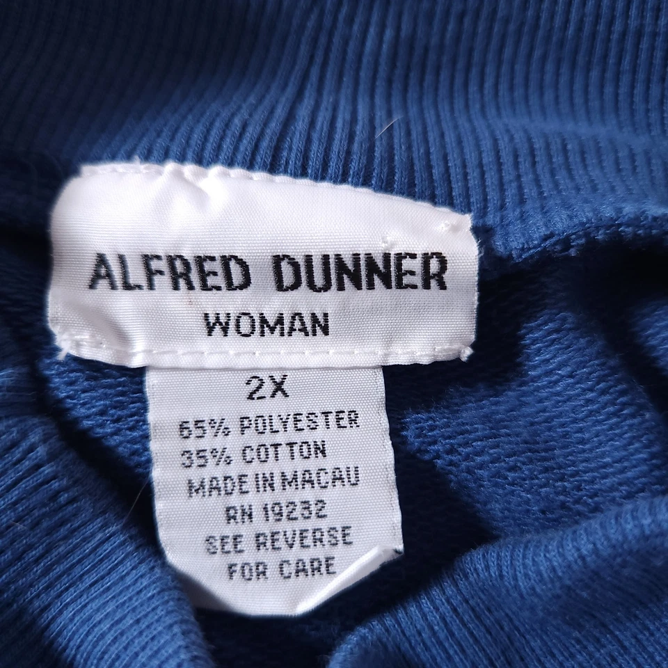 VTG Alfred Dunner Embroidered Sweatshirt Sz 2X Blue Floral Crewneck Grandmacore - Image 3 of 4