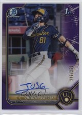 2022 Bowman Chrome Prospect Purple Refractor 225/250 Jheremy Vargas Auto v9t