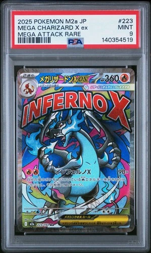 2025 POKEMON JAPANESE MEGA DREAM EX ATTACK RARE #223 MEGA CHARIZARD X EX PSA 9