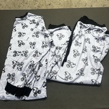 Disney Mickey Mouse Blue 2 Piece Pajama Set - Adult Women s Size Large - EUC