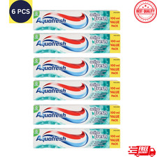 6 x Aquafresh Active Fresh Toothpaste 100ml Menthol Flavour Prevents Cavities 19.15 per litre