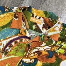 Jams World Shirt Mens XL Artsy Coastal Tropical Resortwear "Casa Mila" Rayon