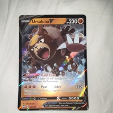 POKEMON URSALUNA V 102/195 SILVER TEMPEST ULTRA RARE FULL ART HOLO 230HP BASIC