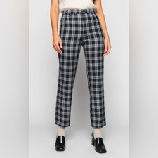 NWT Reformation Franklin Pant in Black and White Tartan 2P