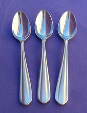 RARE YAMAZAKI ELSBECKER 'AURORA' 18/8 STAINLESS FLATWARE SATIN 3 TEASPOONS