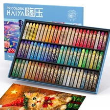 Oil Pastels Set - 72 Vibrant Colors, Ultra-Soft and Creamy Texture, Easy to B...