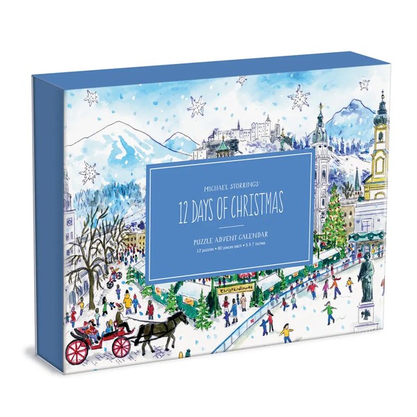 Galison | Michael Storrings 12 Days Of Christmas Advent Puzzle Calendar | Spiel-image