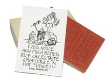 Stampin Up Rubber Stamp WANDA RICE CAKE TASTE BETTER Words Sayings Unmount Stamp