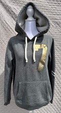 American Eagle Outfitters Women's Gray Pullover Fleece Hoodie Logo Sweatshirt L