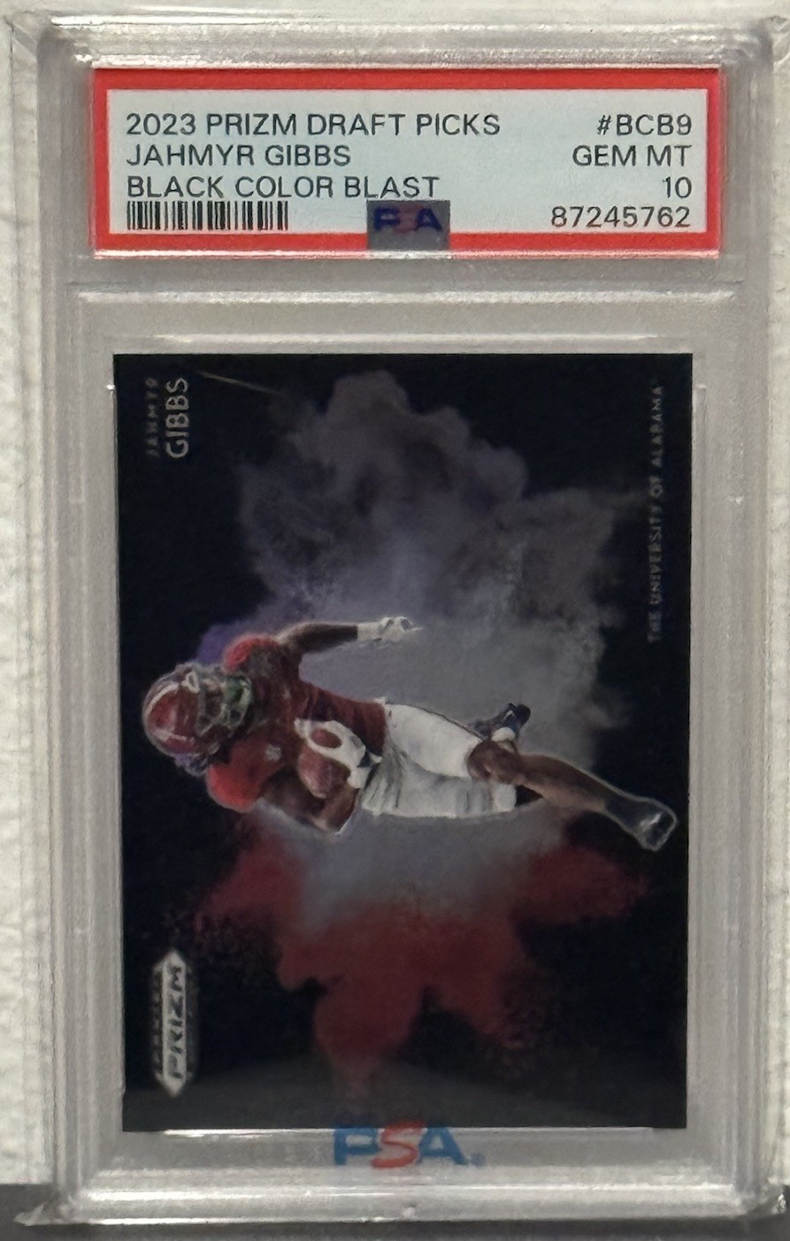 Jahmyr Gibbs Panini Prizm Draft Picks Black Color Blast #BCB9 Base