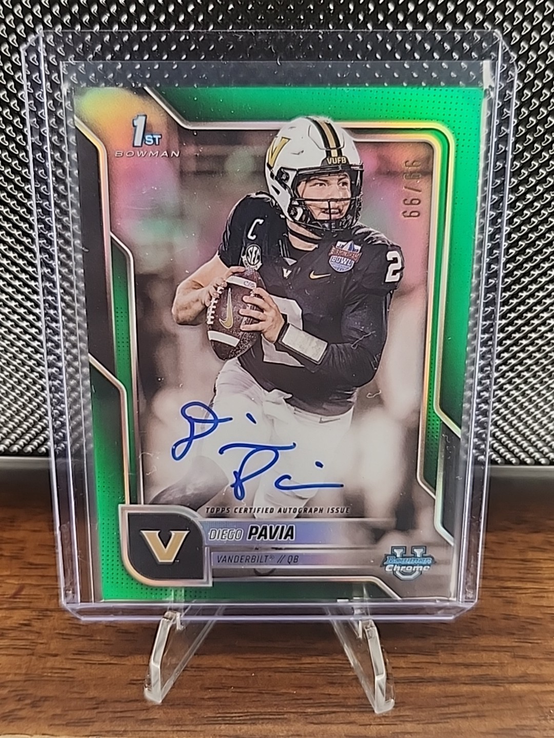 2025 Bowman Chrome U Diego Pavia 1st Bowman Green Refractor Auto 99/99  #BCA-DPA