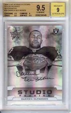 2008 Leaf Rookie Stars Studio Autograph  Darren McFadden  Beckett 9.5 oakland