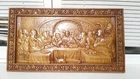 Icon Last Supper Jesus 3D Art Orthodox Wooden Carved religious  Picture. 28"