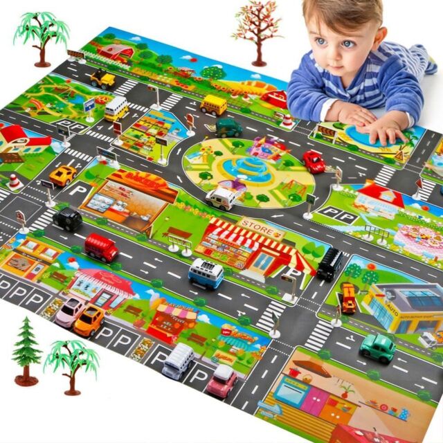 Baby Playing Rug Toys Kids Game Carpet City Roadmap Traffic Map Mat Parking Lot