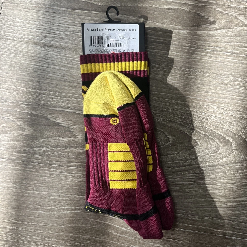 Arizona State Strideline Crew Socks - Maroon- M/L - Image 2 of 3