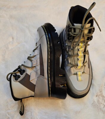 Dr Martens Boury Size 7 Woman - 5 Men Boots Gray Black Chunky Casual Brand New!