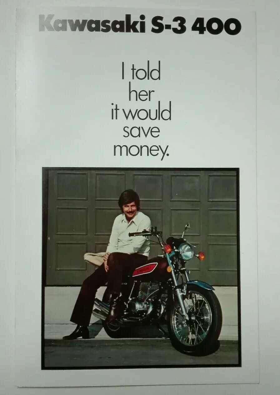 Brochure originale Kawasaki 400 S3 1975 version USA pour moto vintage