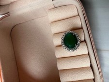 Natural Green Onyx 4 carat Gemstone ring made in 925 Silver best gift for women