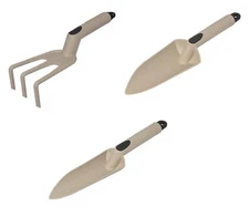 3 piece 12" Composite Resin Hand Garden Tool Set Trowel Transplanter Cultivator