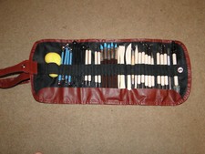 POTTERY TOOL SET W/POUCH AS PICTURED.. BEAUTIFUL SET
