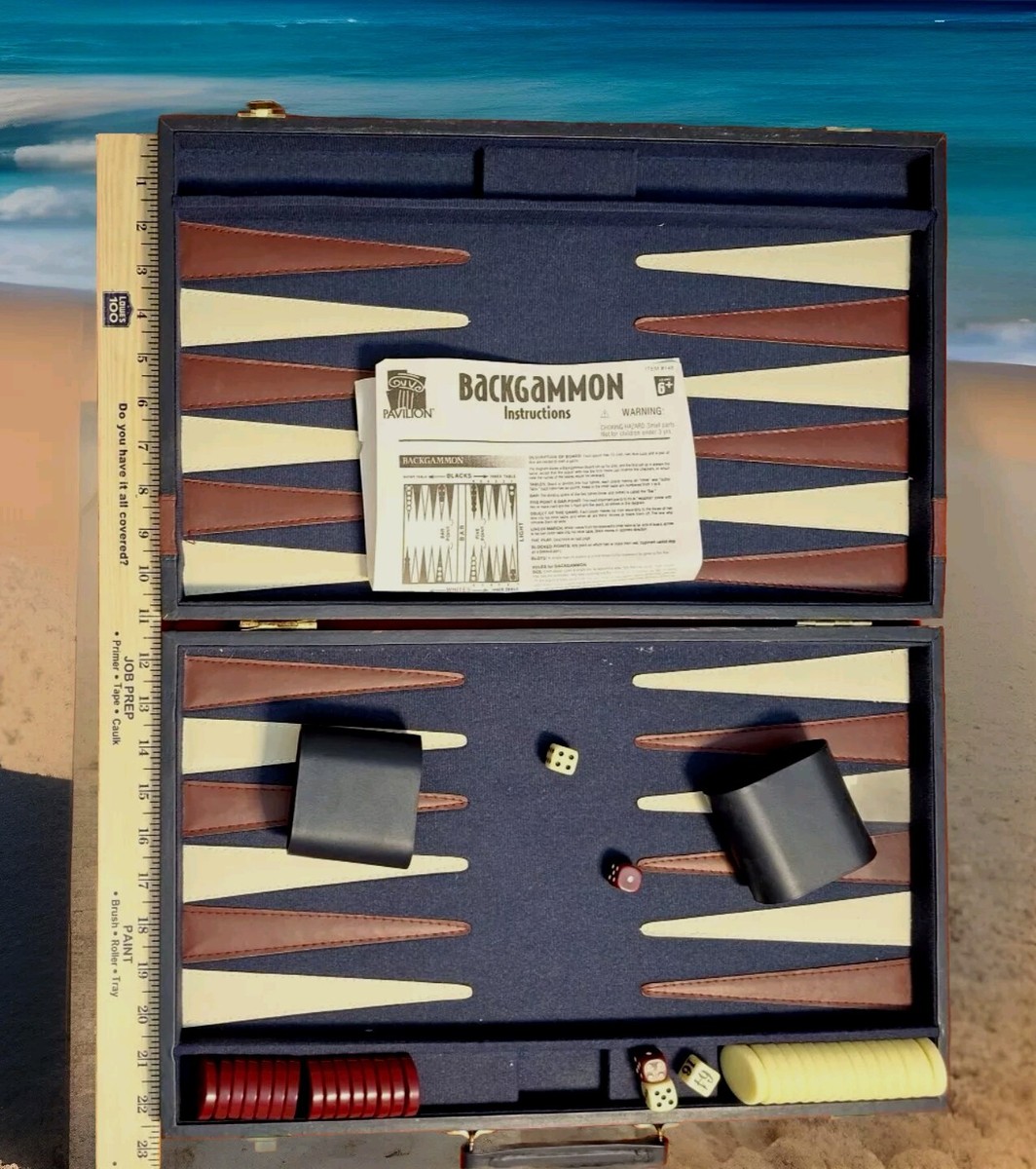 Vintage 70s Backgammon Game Set Complete In Case 15×18