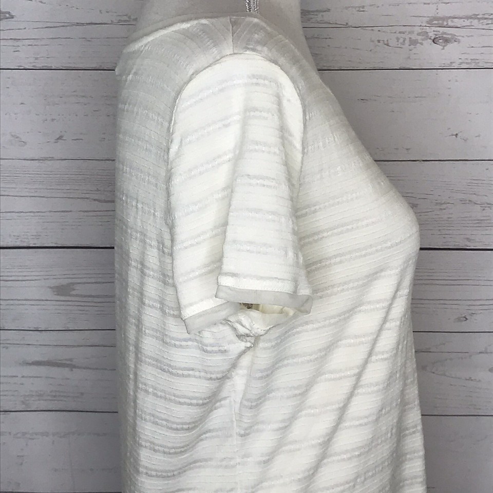 Lauren Ralph Lauren Womens Shirt Ivory size PL Short Sleeve Textured eBay