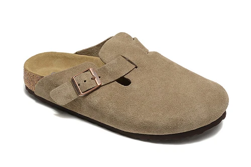 Birkenstock Boston Taupe Suede Clogs Soft Footbed Flat Casual Men's Shoes Wide - Picture 7 of 8