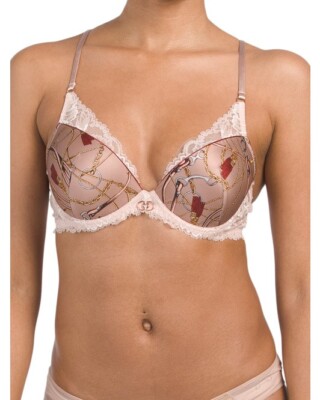 NWT Lise Charmel ACH8509C Seduction Cavaliere Contour Plunge Silk Bra 32C, 32D