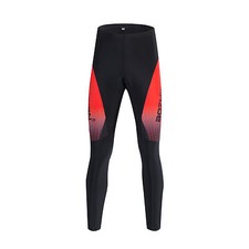 Padded Cycling Tights Mens Cycle Long Pants Winter Bicycle Pants Black-Red S-5XL