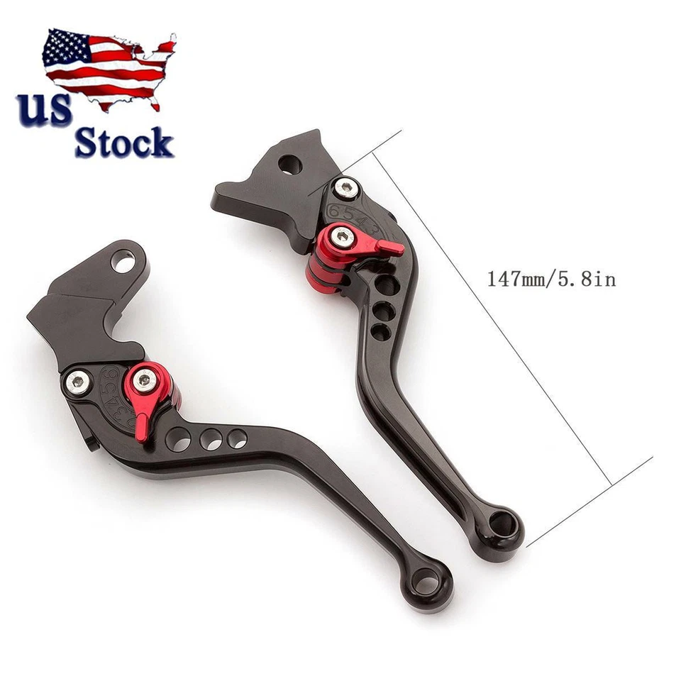 CNC Adjustable Short Brake Clutch Levers For Suzuki GSXR600 GSXR750 2004-2005 US - Image 3 of 4