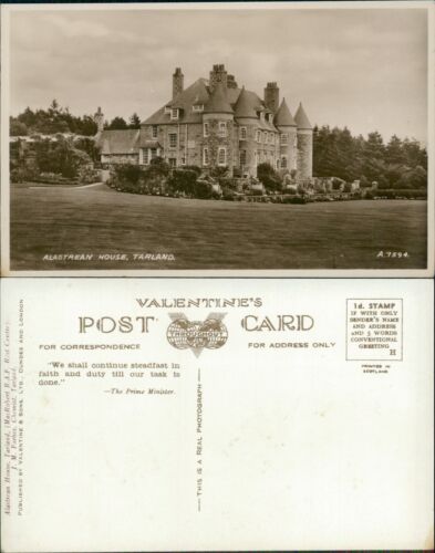 Tarland Alastrean House Real Photo Valentines JM Forbes A7594 WW2 - Imagen 1 de 2