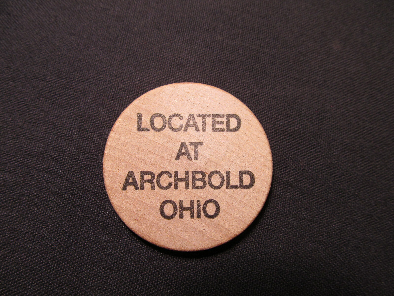 Archbold, Ohio Wooden Nickel Token Lauber's General Store Wooden