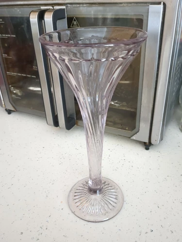 Art Deco Pale Sun Purple Amethyst Swirl Shelf Riser Vase Hat Stand 1920s