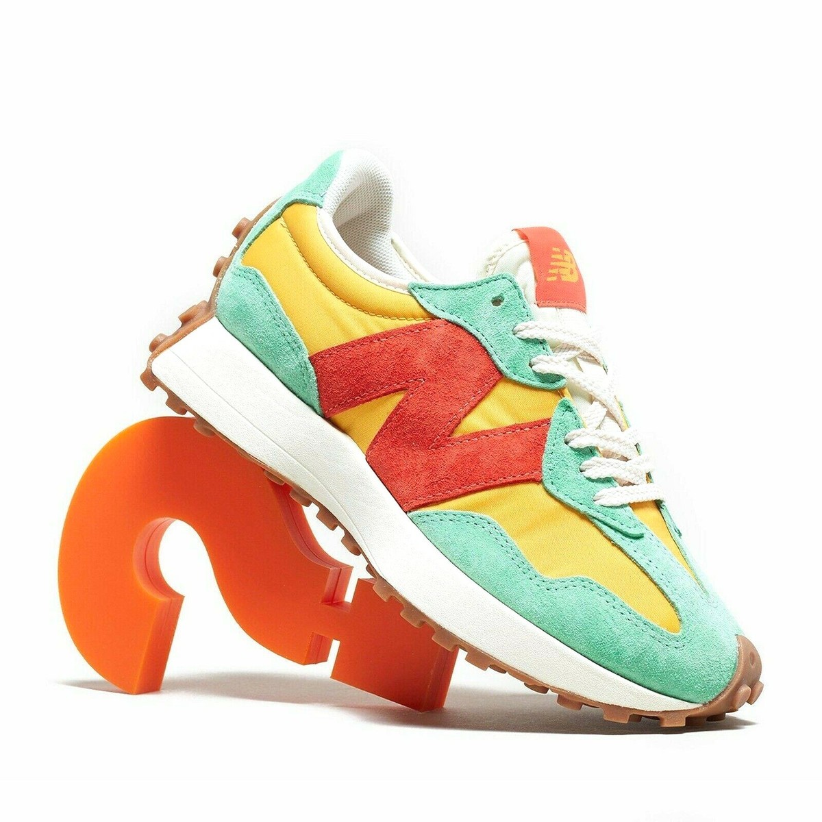 New Balance x Size? 327 Yellow Green Orange Sz 8.5 New Balance x Size? 327 Yellow Green Orange Sz 8.5