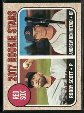 2017 Topps Heritage #314 Red Sox 2017 Rookie Stars Robby Scott/Andrew Benintendi