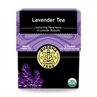 Organic Lavender Tea Kosher, Caffeine-Free, GMO-Free, 18 Bleach-Free Tea Bags