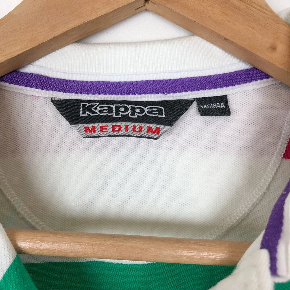 Kappa Italia Riding Club 1969 Polo Shirt Classic Fit Striped White Multi Size M - Image 3 of 4