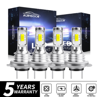 CANBUS H7 LED Headlight Super Bright Bulbs Kit White 22000LM High/Low Beam 6500K