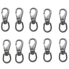 10Pc 1'' Boat Marine SS Swivel Eye Snap Hook 250 Lbs Working Load SS316 Hardware