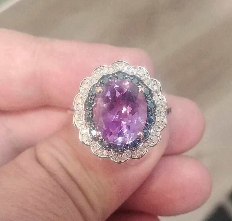 Sterling Silver Djoy Moissonite Ring Size 10