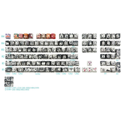 Kawaii Girls Glorious Ahegao Keycap Waifu Manga 108Pcs/set For MX