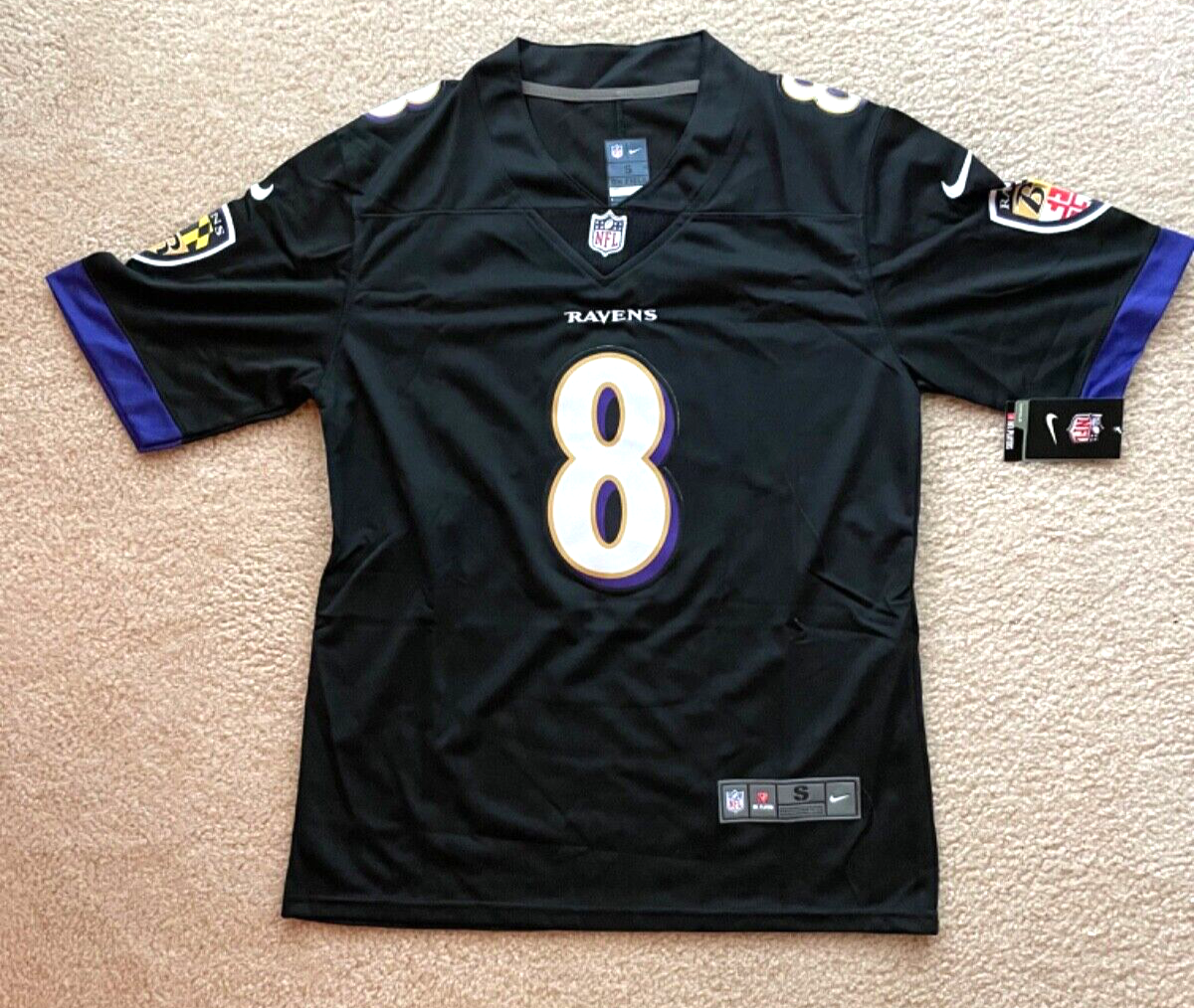Lamar Jackson 8 NWT Jersey. Mn All Sz, Stitched Patches No Print Ships Tomorrow