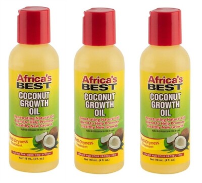 BL Africas Best Coconut Growth Oil 4oz X 3 Packs