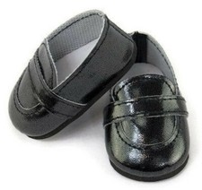 Black Loafer Dress Shoes for 18 inch Doll Clothes Boy Girl